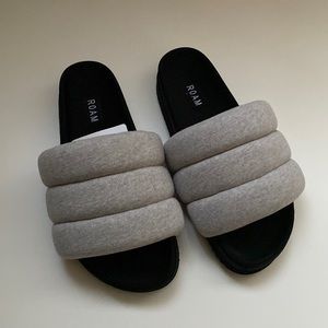 ROAM JERSEY PUFFY SANDALS LIGHT GRAY COTTON